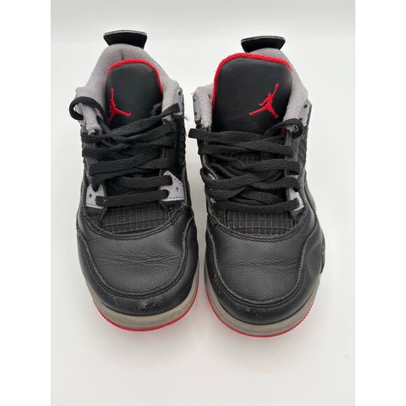 Nike Air Jordon 4 Retro PS Bred Reimagined Sneakers Kids Size 13C - Picture 2 of 8